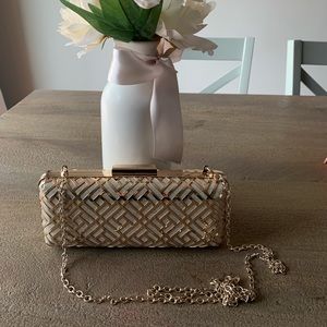 INC clutch or crossbody, gold